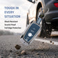 Metal Key Cover With Key Chain Compatible with BMW X-Series | M-Series | 3-Series | 5-Series | 7-Series 4 Button Smart Key
