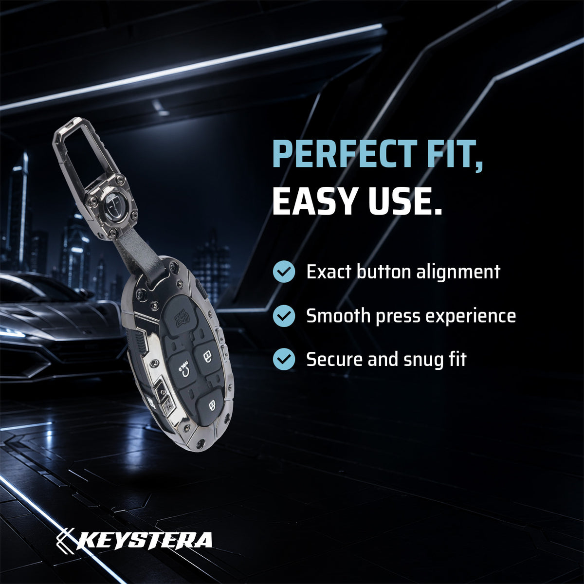 Metal Transformer Car Key Cover Compatible For Hyundai Venue 2026 3-Button Smart Key