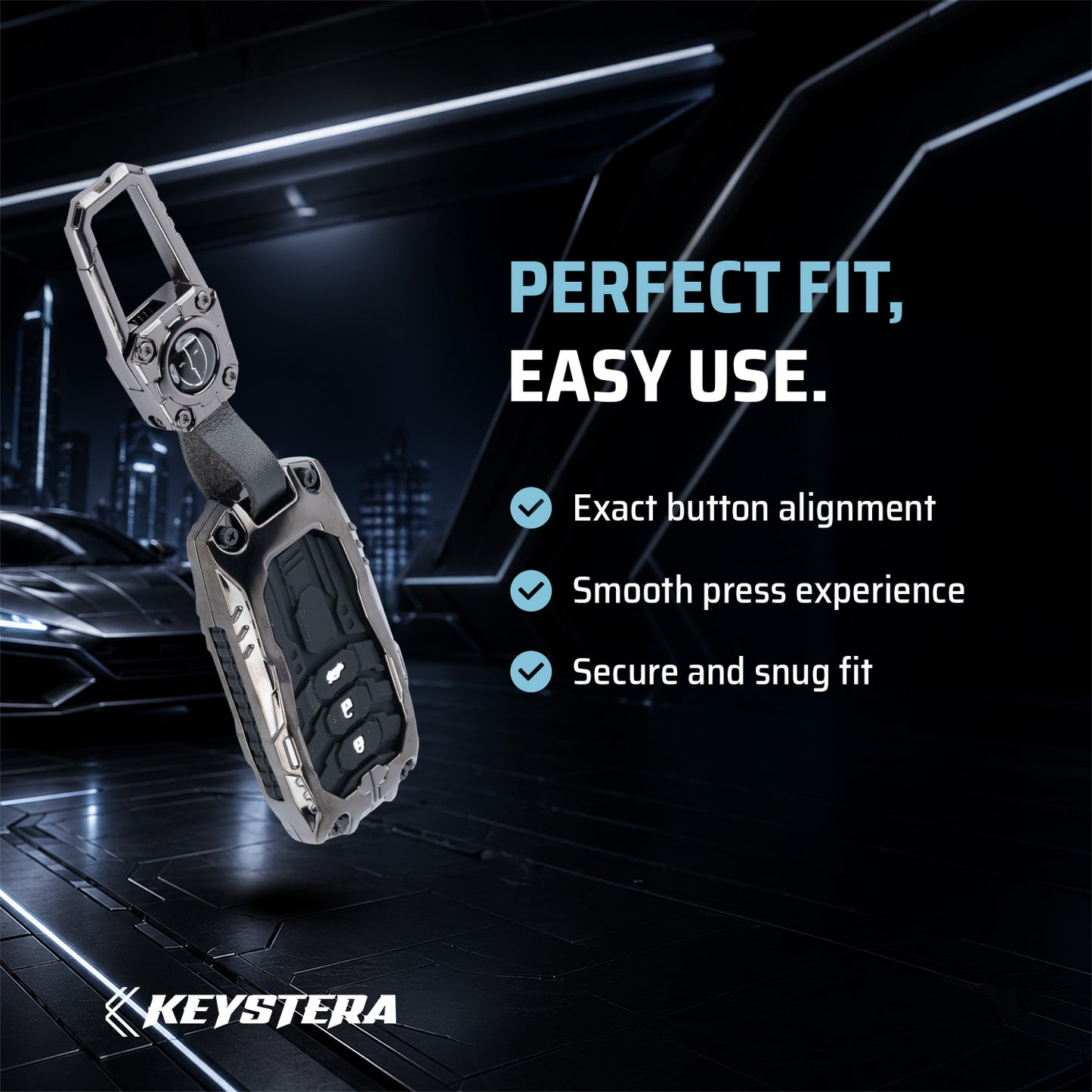Metal Transformer Key Cover Compatible For Honda: City, Civic, Jazz, Brio, Amaze, Cr-v, Wr-v, Br-v, Mobilio 3 Button Smart Key