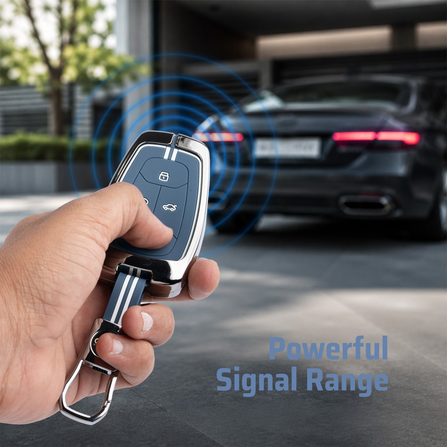 Metal Key Cover Compatible For Tata: Nexon, Harrier,Tiago, Tigor BS6, Tigor EV, Safari 2021, Altroz, Safari Gold, Gravitas, Punch (4 button smart key)