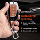Metal Sapphire Key Cover With Key Chain Compatible with Hyundai: Alcazar, Creta 2021 onwards (4 button smart key)