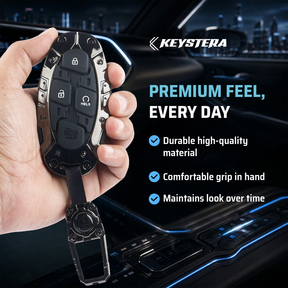 Metal Transformer Car Key Cover Compatible For Hyundai Venue 2026 3-Button Smart Key