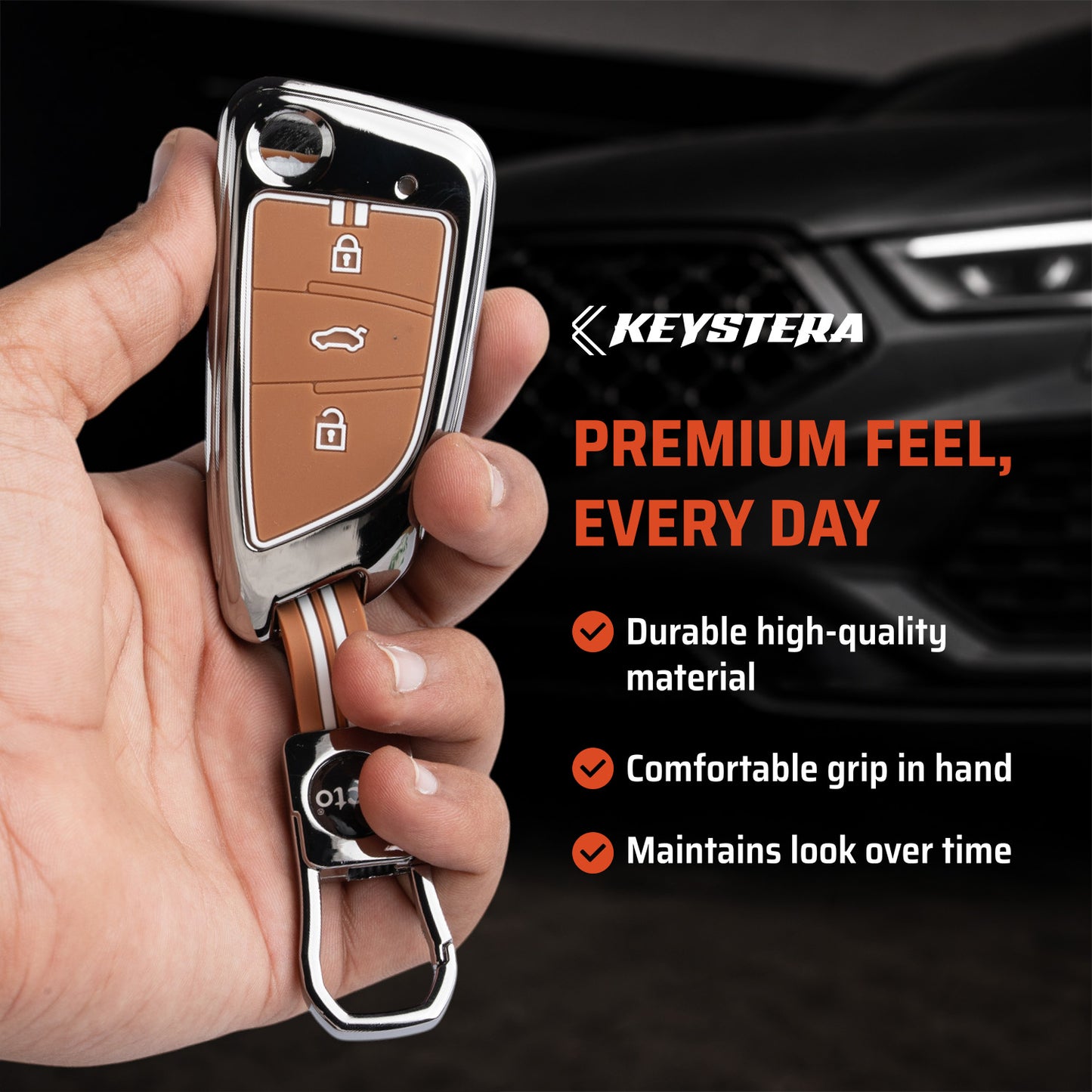 Metal Key Cover With Key Chain Compatible With B29 Model Universal Flip Key