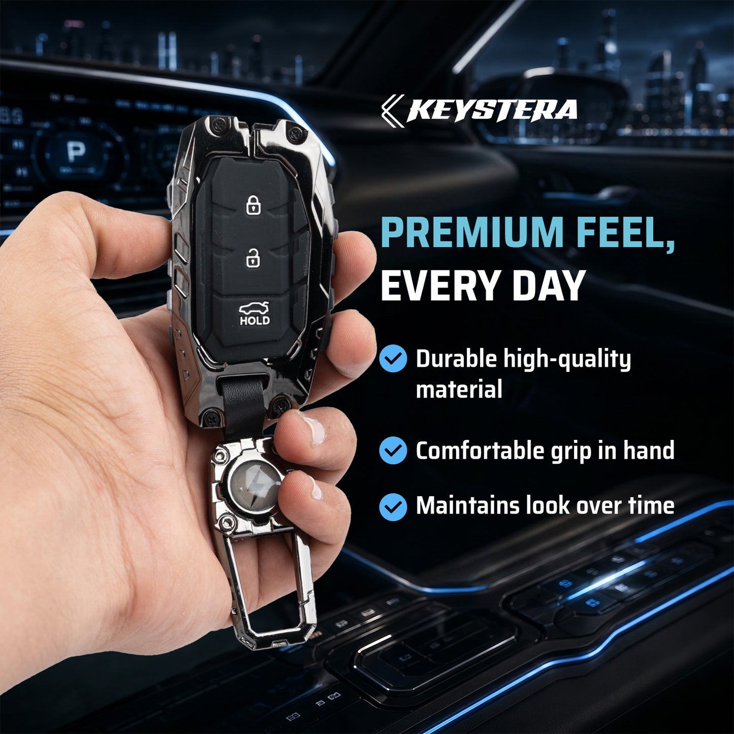 Transformer Metal Key Cover Compatible For Hyundai: i20, Creta, Venue, Tucson, Alcazar, Verna, Xcent, Aura, Elantra, Nios, I-10 Grand,Exter
