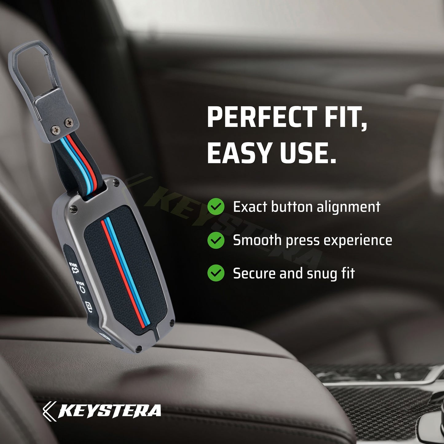 Metal Silicone Key Cover Compatible for Kia Carens Clavis, Seltos, Sonet 2023 facelift (4 Button Smart Key)
