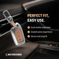Metal Leather Brown Car Key Cover Compatible For MG Hector | MG Windsor | MG Astor | MG Gloster 3 Button smart key)