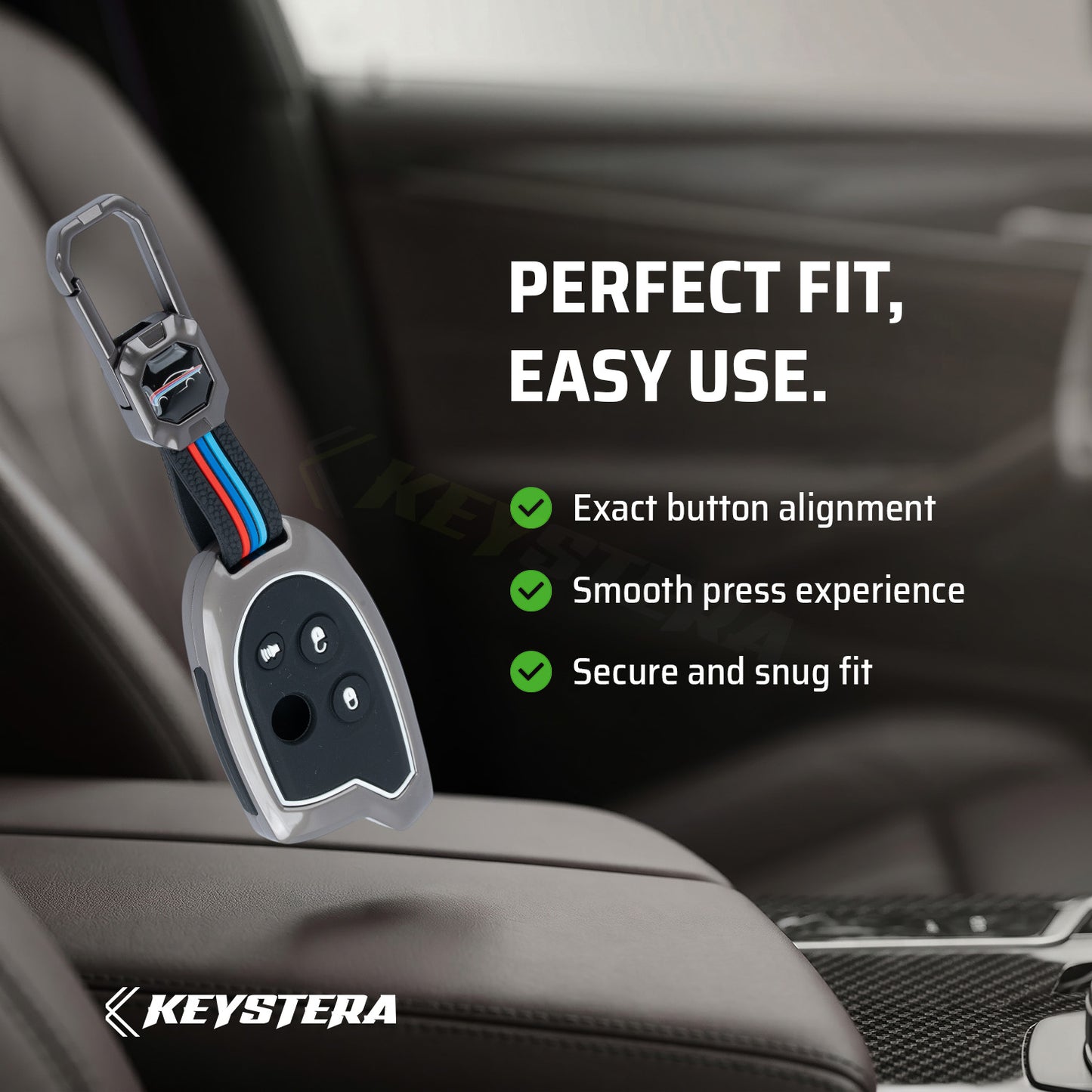 Metal Silicone Key Cover Compatible for Suzuki Nippon 3-Button Smart Key