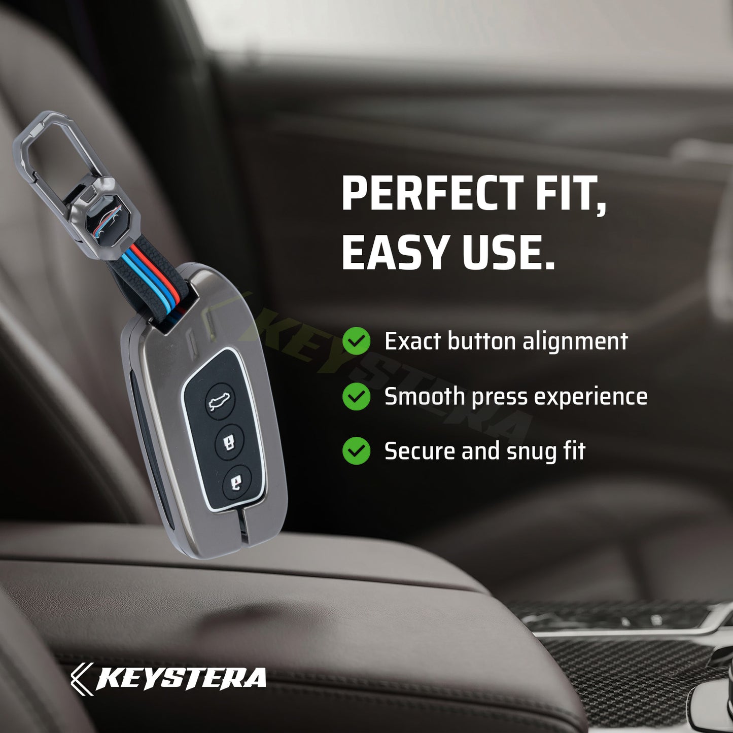 Metal Silicone Key Cover Compatible for MG Hector | MG Windsor | MG Astor | MG Gloster 3 Button smart key)