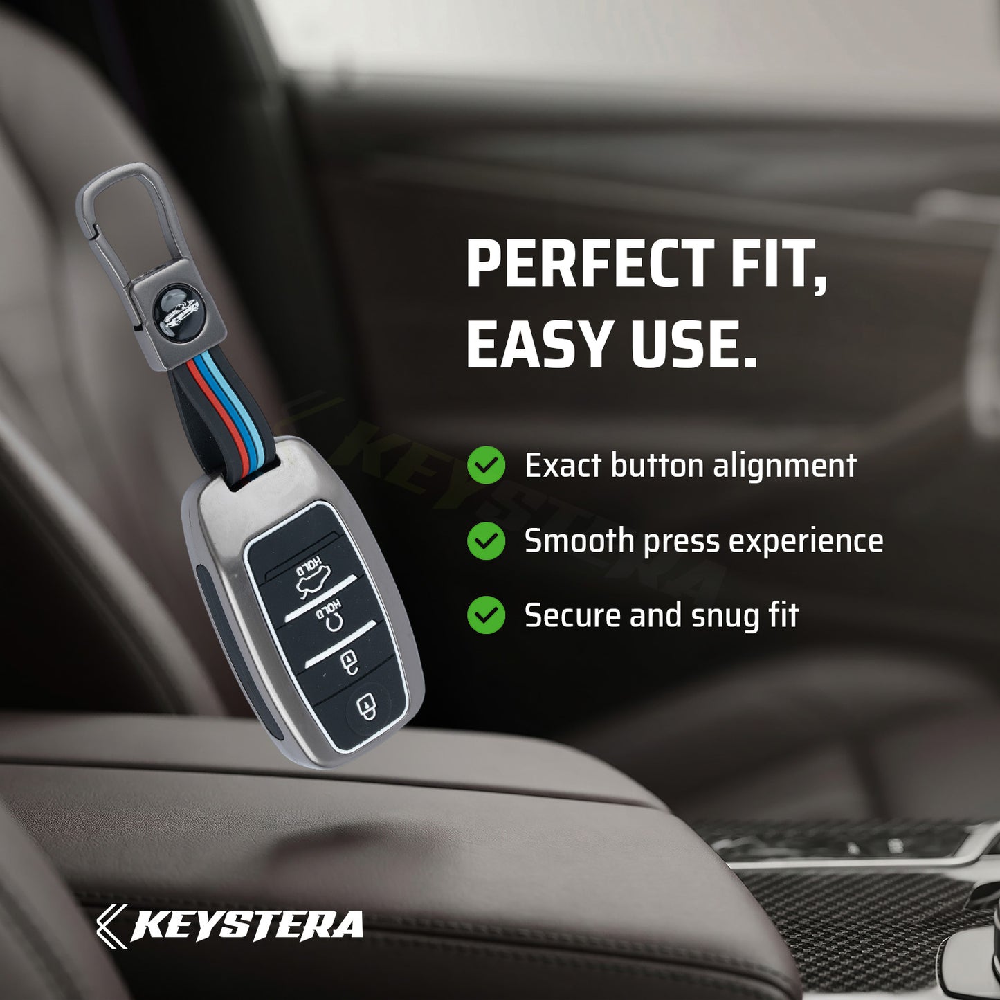 Metal Silicone Key Cover Compatible for kia : Seltos, Sonet, Carens, Seltos x line, Carnival (4 button smart key)