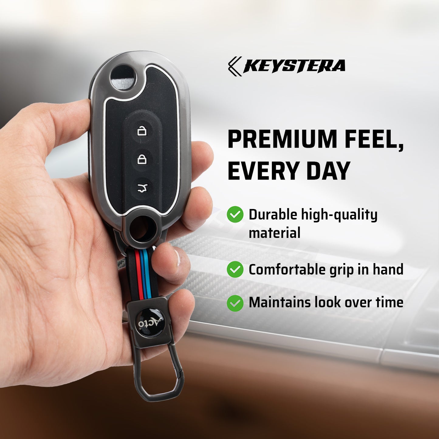 Metal Silicone Key Cover Compatible for MG Comet EV Electric 3 Button Flip Key (Base VARIENT)
