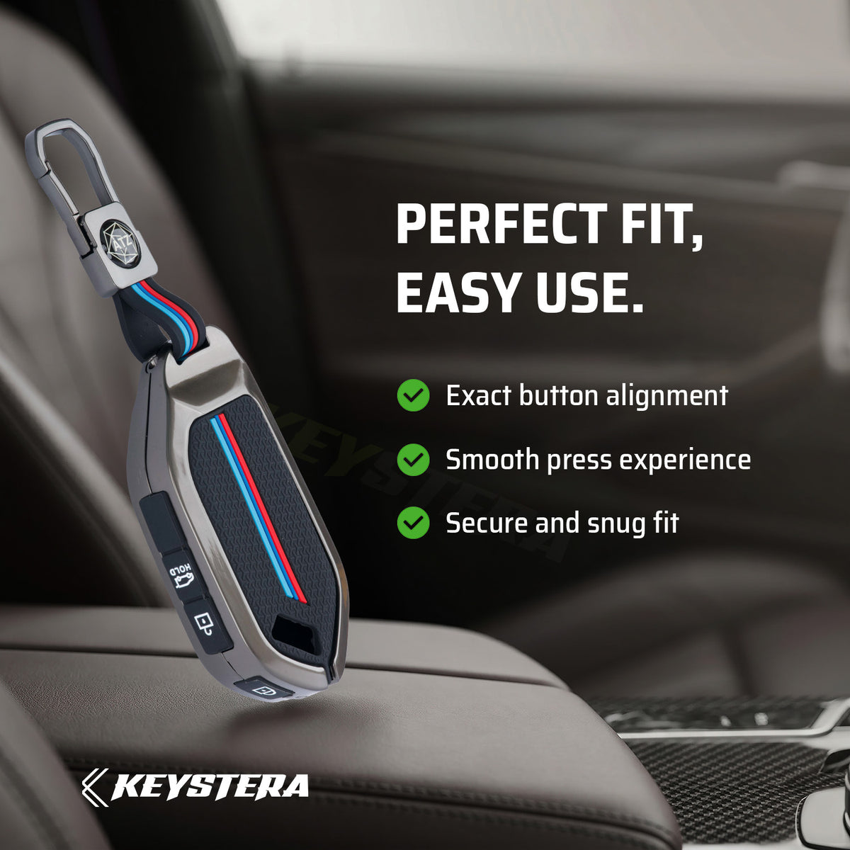Metal Silicone Car Key Cover Compatible For New Kia Seltos 2026 | Syros | EV6 EV9 - 4 Button Smart Key