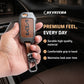 Metal Leather Brown Car Key Cover Compatible For kia : Seltos, Sonet, Carens, Carens Clavis  (3 Button Flip Key)