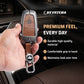 Metal Leather Car Key Cover Compatible For Ford : Figo, Aspire, Ecosport, Endeavour | 3 button Smart Key