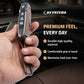 Metal Leather Brown Car Key Cover Compatible For Kia Carens Clavis, Seltos, Sonet 2023 facelift (4 Button Smart Key)