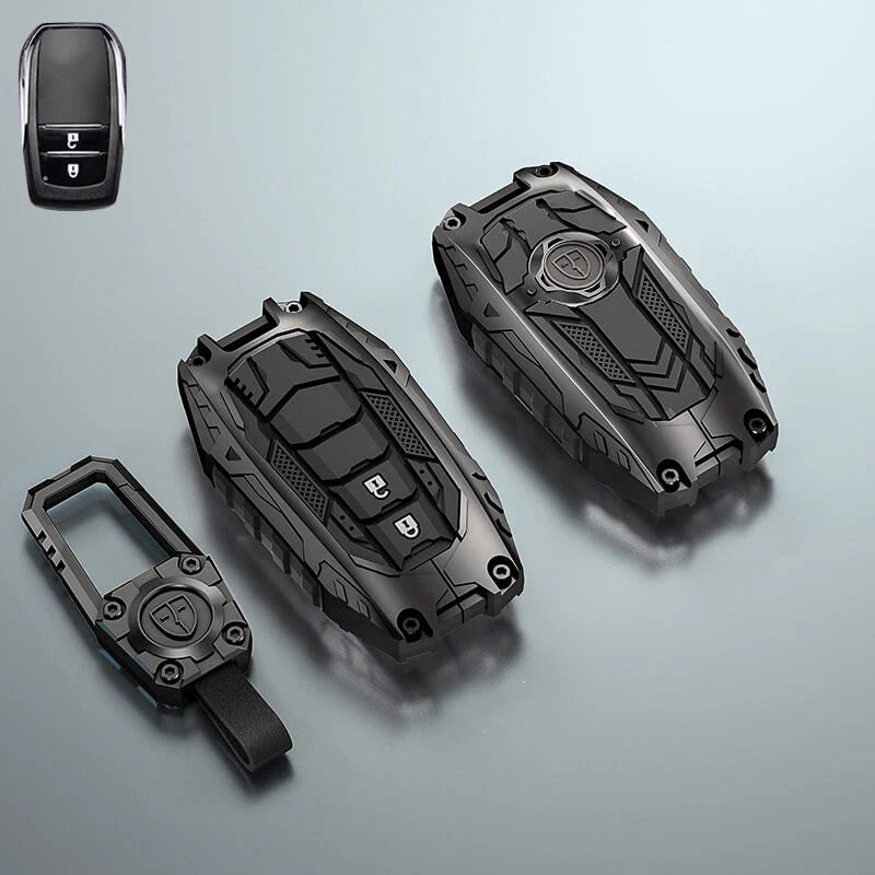 Metal Transformer Key Cover Compatible For Toyota: Innova Crysta, Innova HyCross, Hilux (2 button smart key)