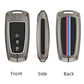 Metal Silicone Key Cover Compatible for Ford : Figo, Aspire, Ecosport, Endeavour | 3 button Smart Key