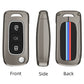 Metal Silicone Car Key Cover Compatible For Tata: Nexon, Harrier, Safari, Altroz, Punch, Tiago, Tigor, Zest, Bolt, Hexa (3 button Flip Key)