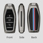 Metal Silicone Key Cover With Key Chain Compatible with Mahindra: XUV500 (3 button smart key)