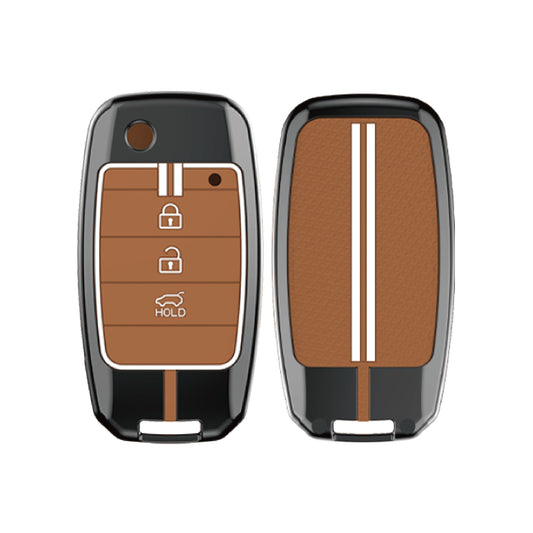 Kia Seltos, Kia Sonet,Kia Carens 3 Button Flip Key cover