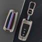Metal Silicone Key Cover Compatible for Ford : Figo, Aspire, Ecosport, Endeavour | 3 button Smart Key
