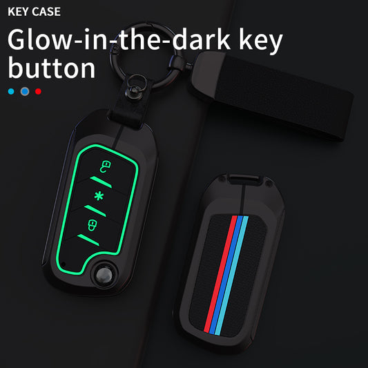 Metal Silicone Key Cover Compatible For Mahindra: Thar, Bolero, Scorpio, Scorpio-N, XUV700, XUV400, XUV3x0, XUV300, TUV300, Marazzo (3 button flip key)