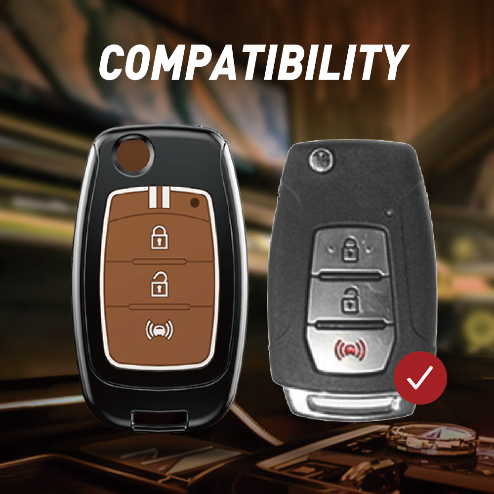 Mahindra Alturas G4, XUV 300.  3 Button Flip Key cover