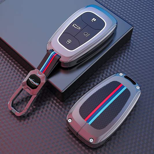 Metal Silicone Car Key Cover Compatible For Tata: Nexon, Harrier,Tiago, Tigor BS6, Tigor EV, Safari 2021, Altroz, Safari Gold, Gravitas, Punch