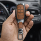 Metal Leather Brown Key Cover For Hyundai: i20, Verna 2023 onwards (4 button smart key)