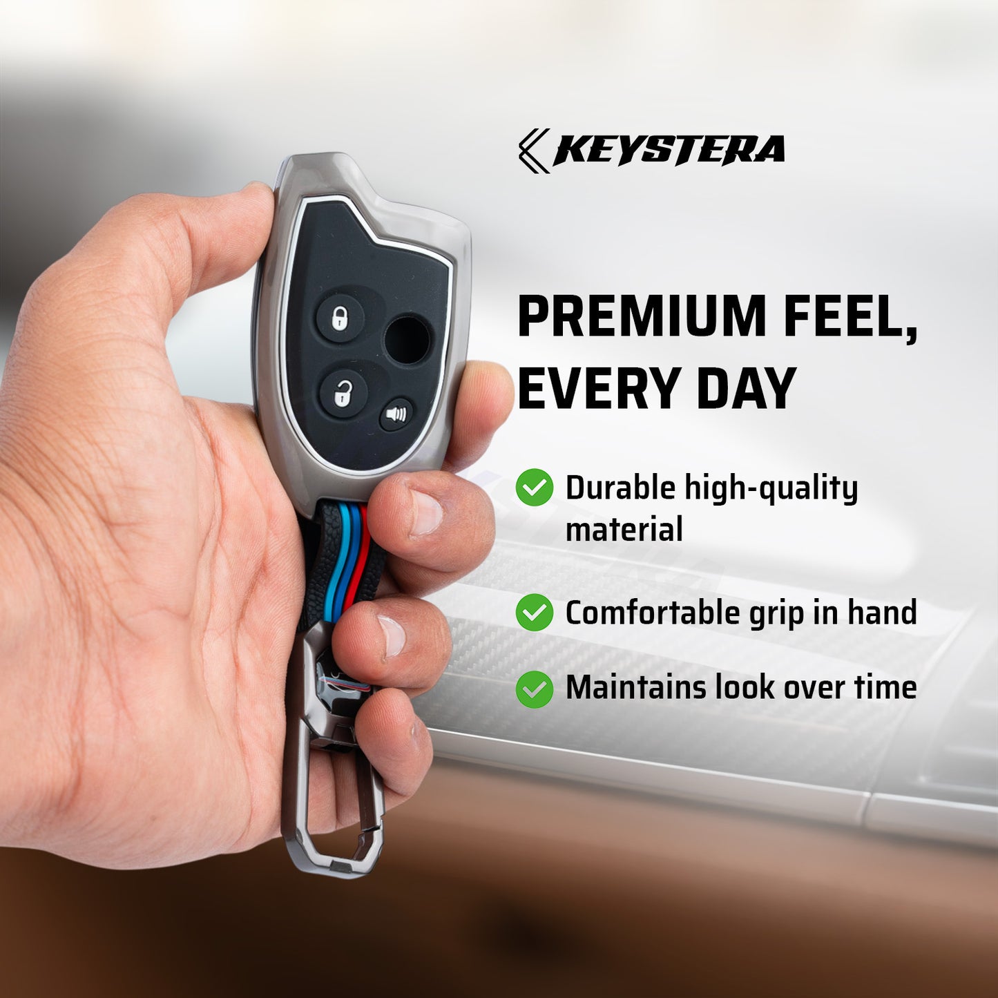 Metal Silicone Key Cover Compatible for Suzuki Nippon 3-Button Smart Key