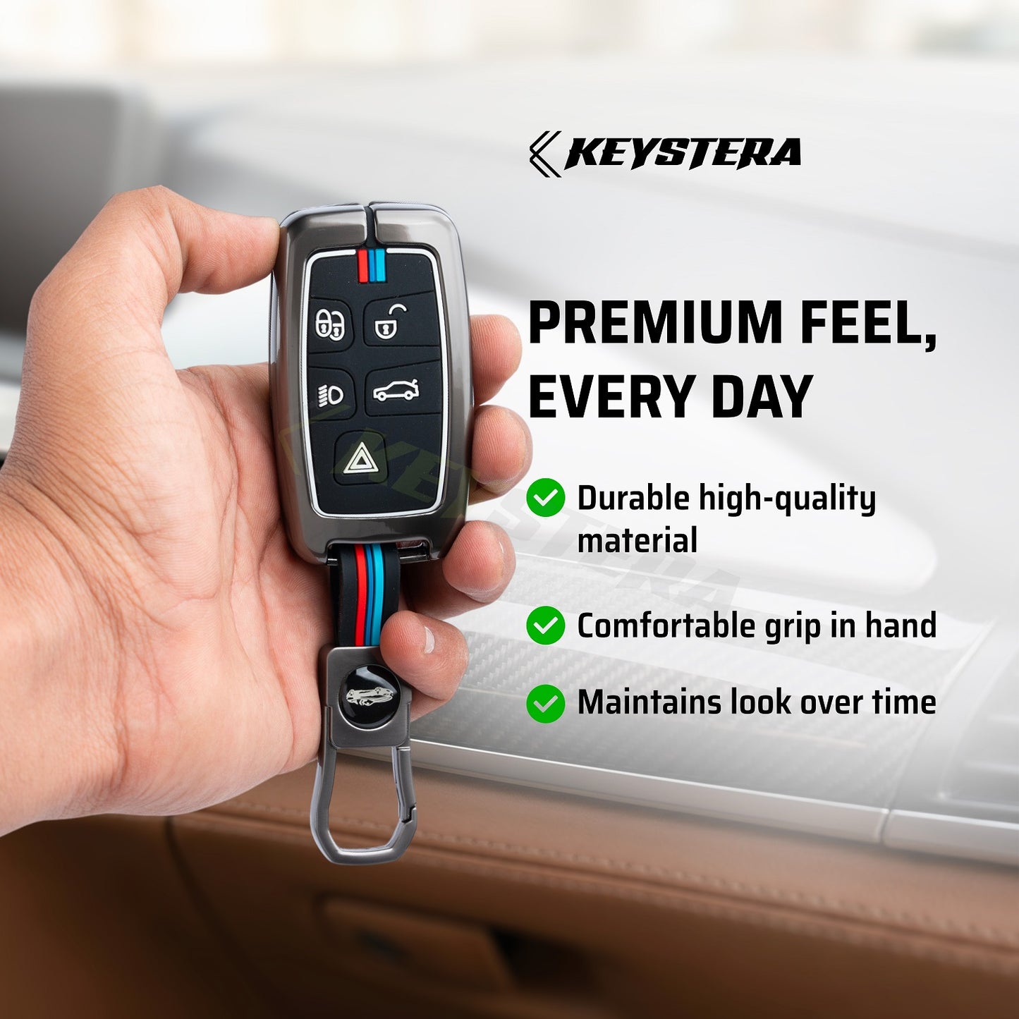 metal silicon Car Key Cover Compatible For Land Rover | Range Rover | Jaguar 5 Button Smart Key