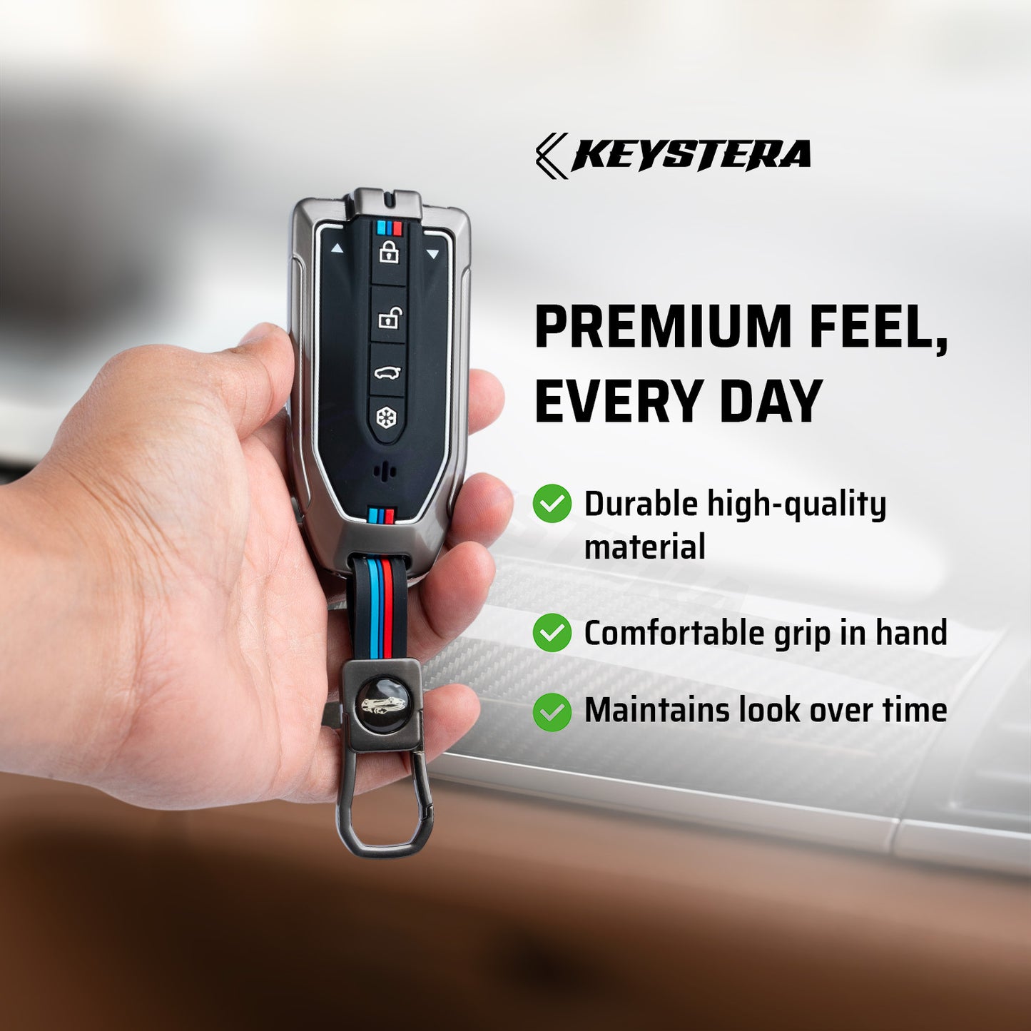 Metal Silicone Key Cover with keychain Compatible For Mahindra XEV 9e, BE 6e & 7XO (6 Button)