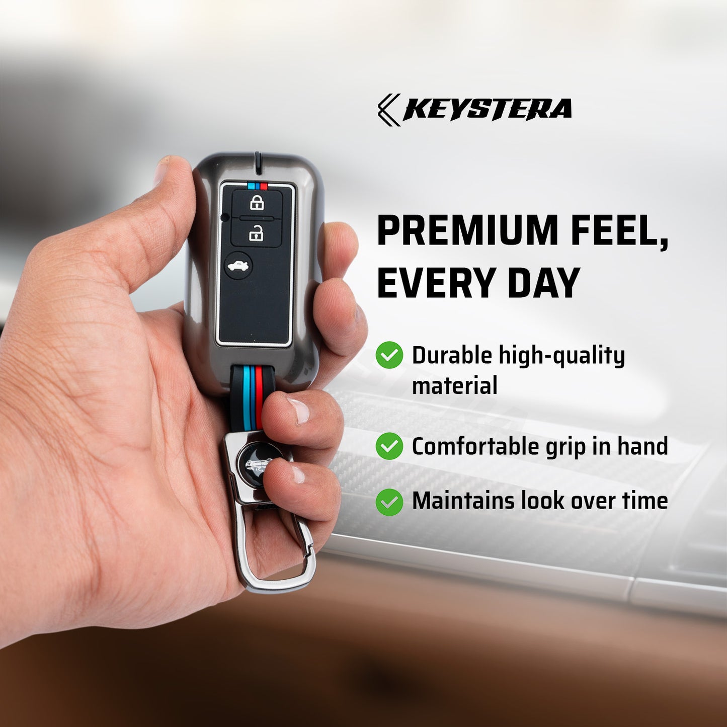 Metal Silicone Car Key Cover Compatible For Suzuki : Baleno, Swift, Ertiga, XL6, DZire, Fronx, Scross, Celerio, Ciaz, Brezza, Grand Vitara, Jimny, Ignis