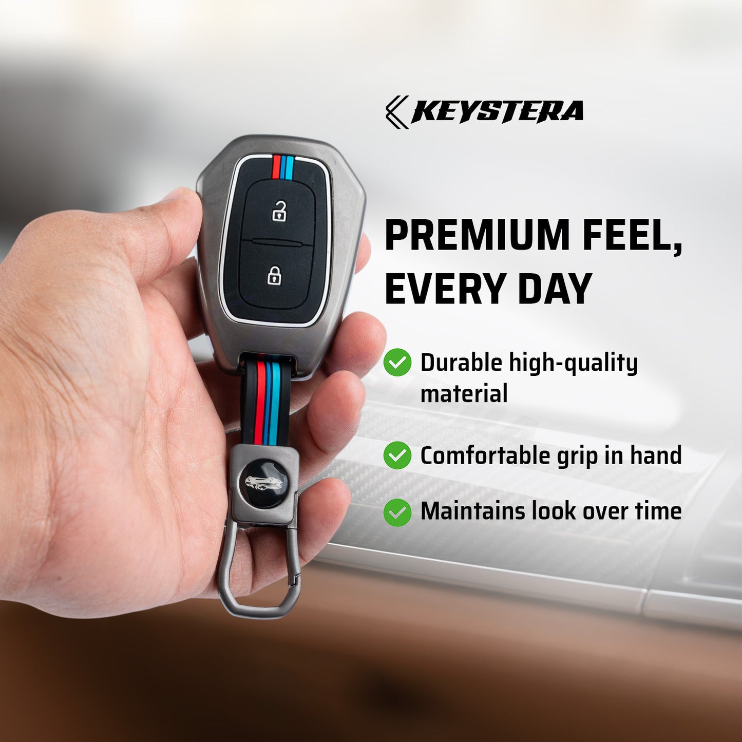 Metal Silicone Key Cover Compatible for Renault Triber | Kwid | Duster | Datsun redi-GO Flip type Key