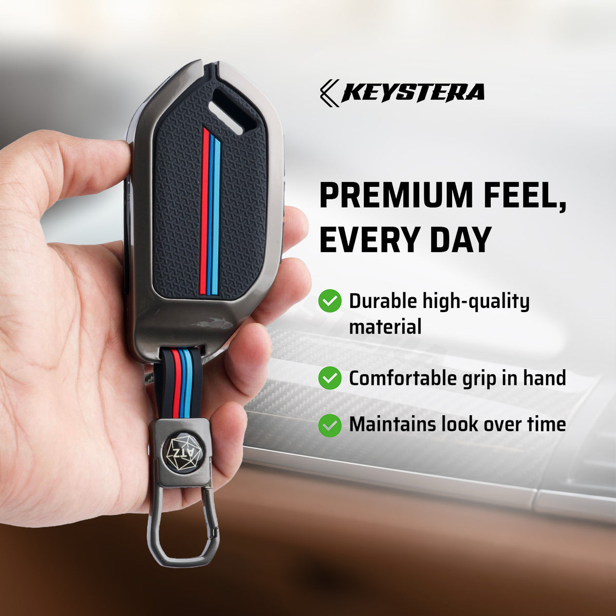 Metal Silicone Car Key Cover Compatible For New Kia Seltos 2026 | Syros | EV6 EV9 - 4 Button Smart Key