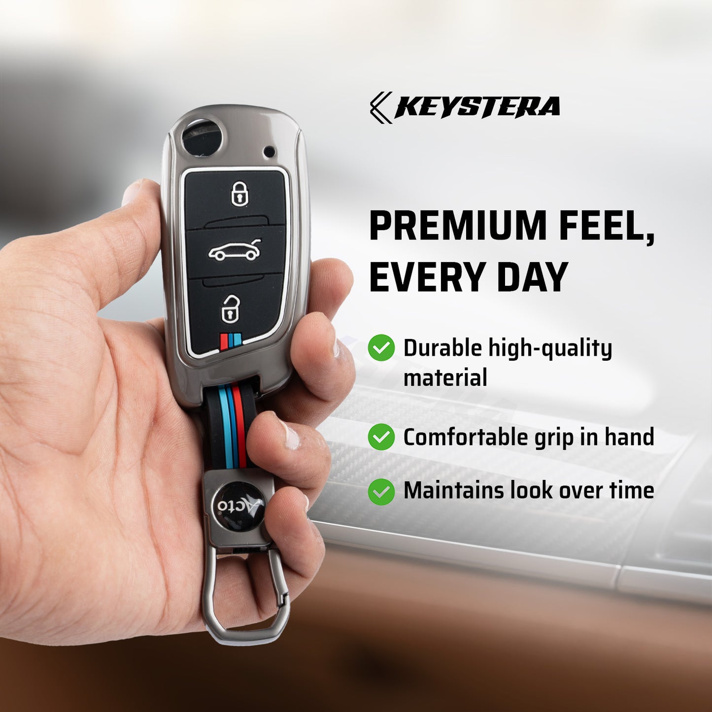 Metal Key Cover With Key Chain Compatible With B29 Model Universal Flip Key