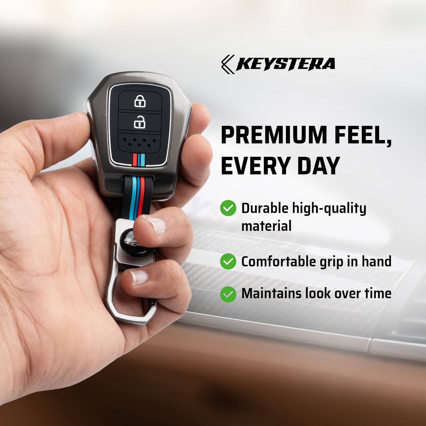 metal silicon Car Key Cover Compatible For Honda WR-V | City | Jazz | Amaze 2014+ Models