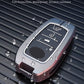 Metal Silicone Car Key Cover Compatible For Toyota: Innova Crysta, HyCross, Hilux, Fortuner, Legender, Land Cruiser, Camry (3 button smart key)