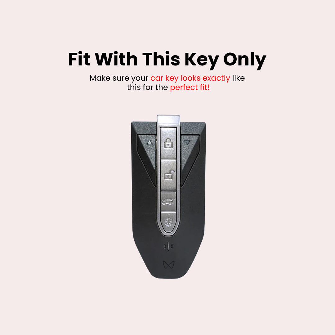 Metal Silicone Key Cover with keychain Compatible For Mahindra XEV 9e, BE 6e & 7XO (6 Button)