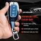 Metal Sapphire Key Cover With Key Chain Compatible with Hyundai: Alcazar, Creta 2021 onwards (4 button smart key)