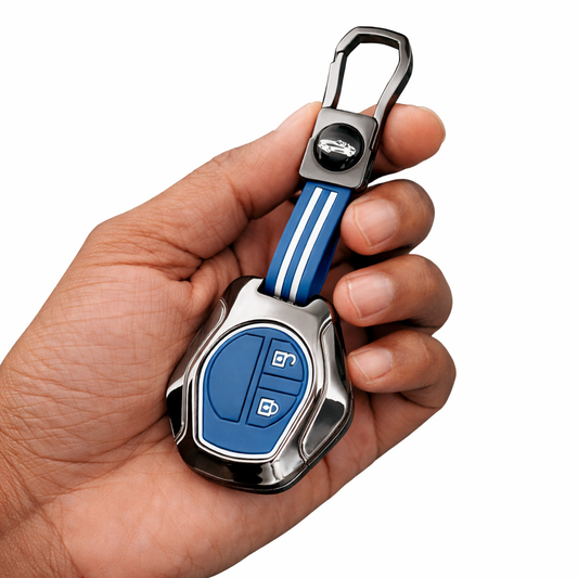 Metal Key Cover Compatible For Suzuki: Swift, Dzire, WagonR, Brezza, Grand Vitara, Fronx, Jimny, XL6, Ignis, Ertiga, Baleno,Celerio,Ciaz