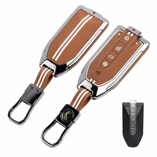 Metal Silicone Key Cover with keychain Compatible For Mahindra XEV 9e, BE 6e & 7XO (6 Button) (Copy)