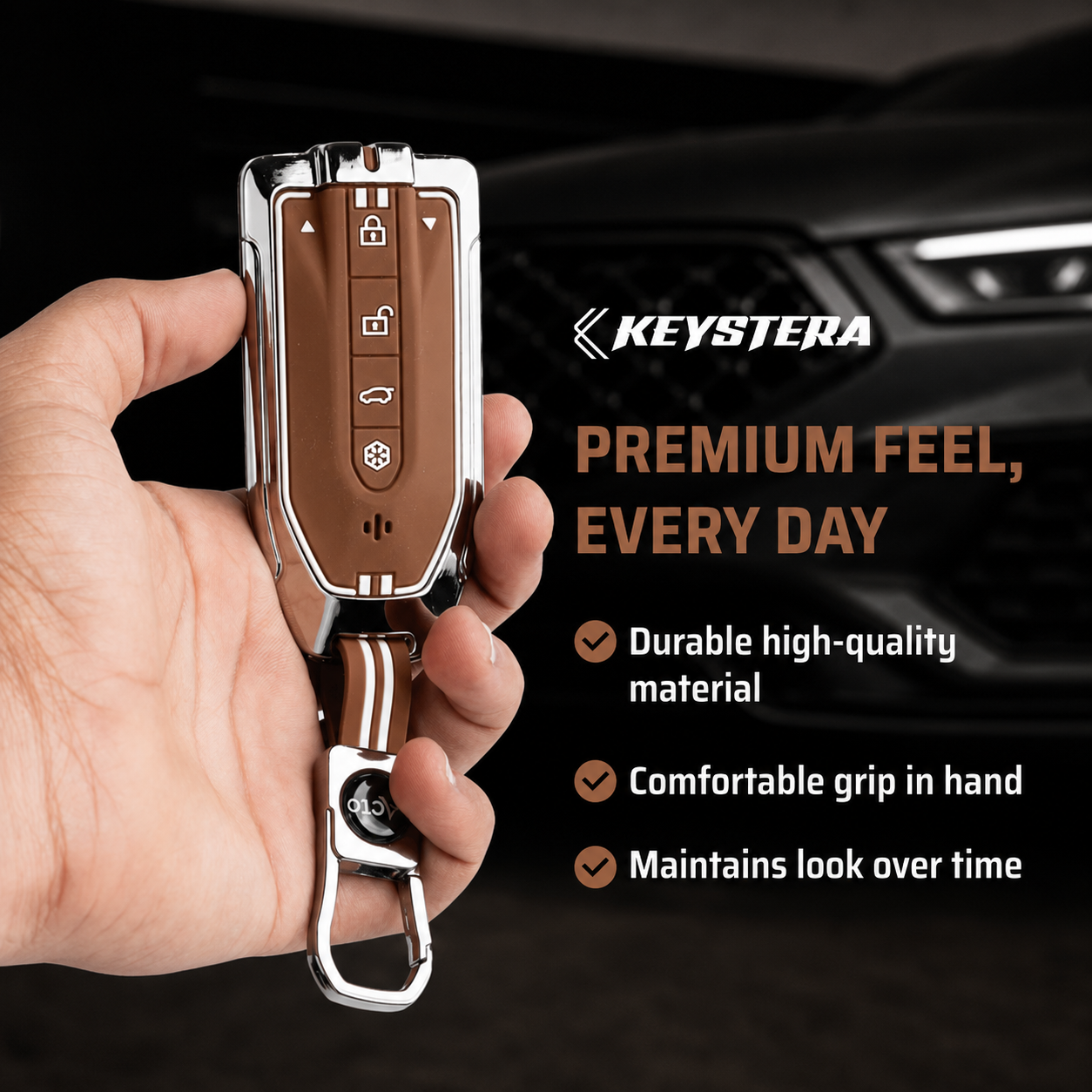 Metal Silicone Key Cover with keychain Compatible For Mahindra XEV 9e, BE 6e & 7XO (6 Button) (Copy)