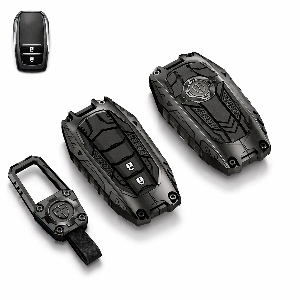 Metal Transformer Key Cover Compatible For Toyota: Innova Crysta, Innova HyCross, Hilux (2 button smart key)