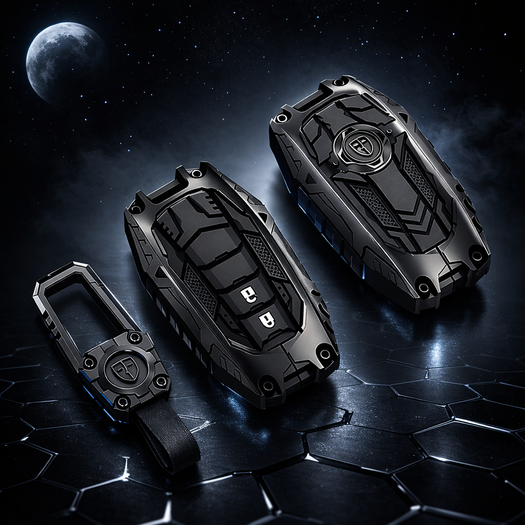 Metal Transformer Key Cover Compatible For Toyota: Innova Crysta, Innova HyCross, Hilux (2 button smart key)