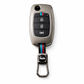 Metal Silicone Key Cover Compatible for Mahindra Alturas G4, XUV 300. ( 3 Button Flip Key)