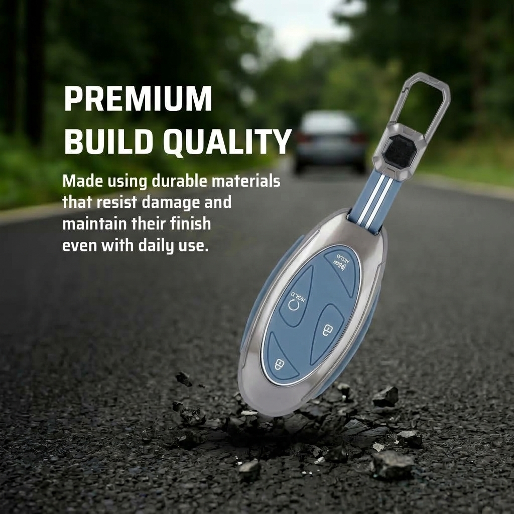 Metal Silicone Car Key Cover Compatible For Hyundai Venue 2026 3-Button Smart Key