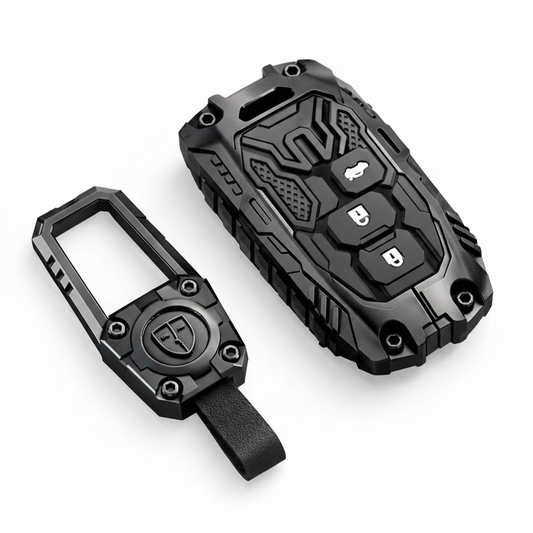 Luxury Waterproof Transformer Metal Car Key Cover For Suzuki : Baleno, Swift, Ertiga, XL6, DZire, Fronx, Scross, Celerio, Ciaz, Brezza, Grand Vitara, Jimny, Ignis (3 Button Smart key)