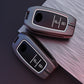Metal Silicone Car Key Cover Compatible For Toyota: Innova Crysta, Innova HyCross, Hilux (2 button smart key)