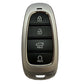 Metal Silicone Key Cover Compatible For Hyundai Tucson - 4 Button Smart Key