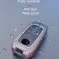Metal Silicone Car Key Cover Compatible For Toyota: Innova Crysta, Innova HyCross, Hilux (2 button smart key)